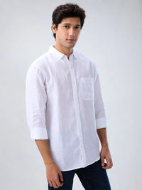 Men Shirt Solid White Regular Fit