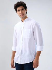 Men Shirt Solid White Regular Fit