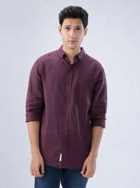 Men Shirt Solid Red Regular Fit