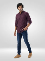 Men Shirt Solid Red Regular Fit