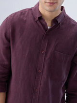 Men Shirt Solid Red Regular Fit