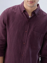 Men Shirt Solid Red Regular Fit