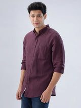 Men Shirt Solid Red Regular Fit
