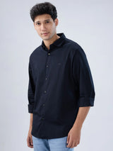 Men Shirt Solid Black Regular Fit