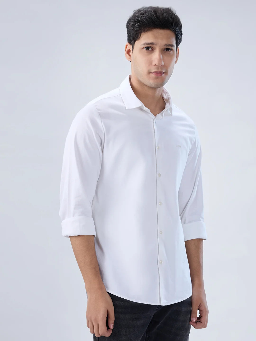 Men Shirt Solid White Regular Fit