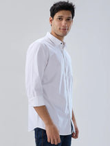 Men Shirt Solid White Regular Fit