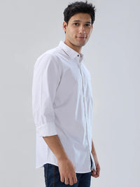 Men Shirt Solid White Regular Fit