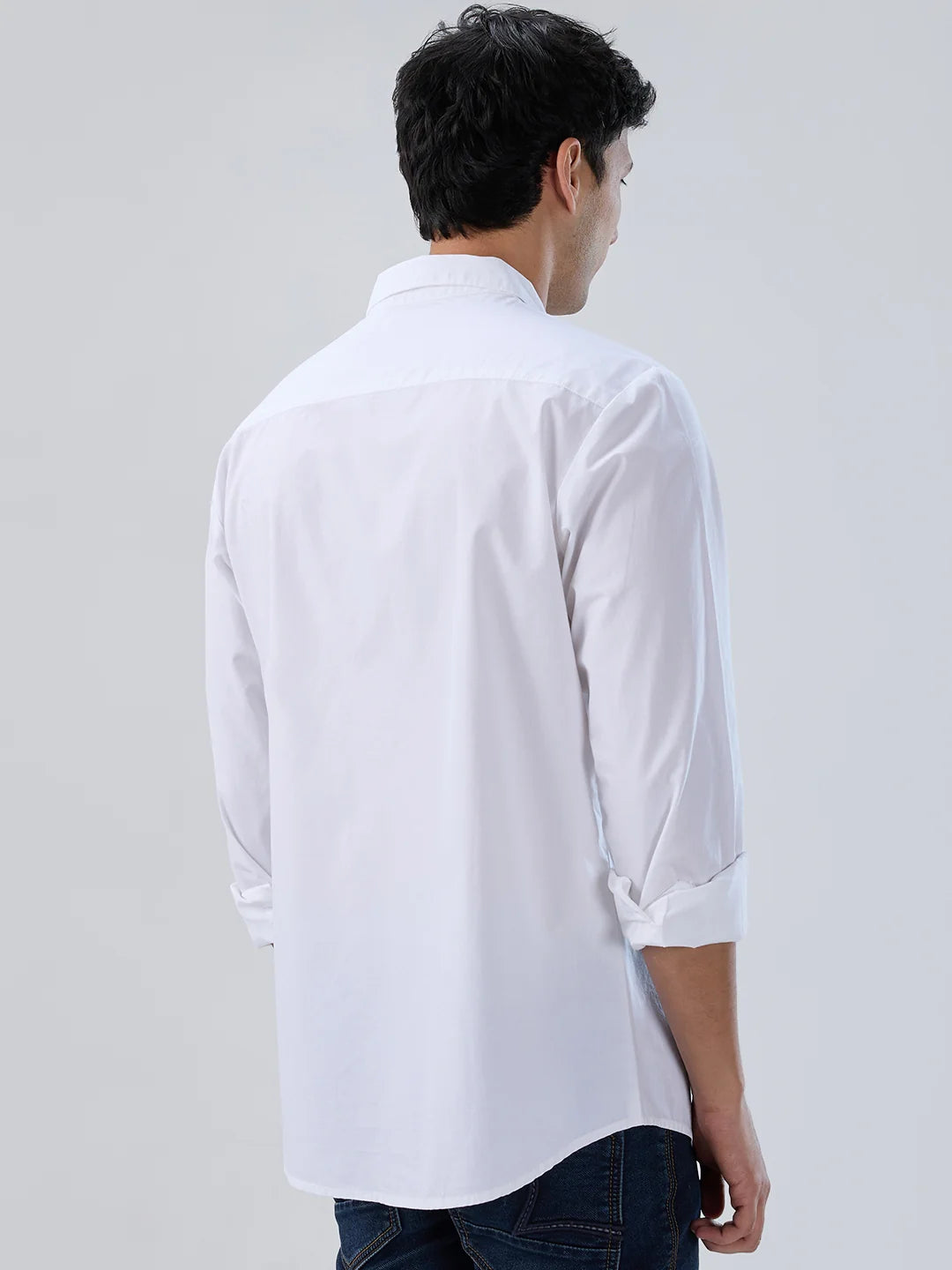 Men Shirt Solid White Regular Fit