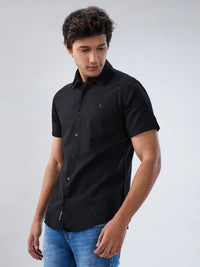 Men Shirt Solid Black Regular Fit