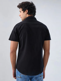 Men Shirt Solid Black Regular Fit