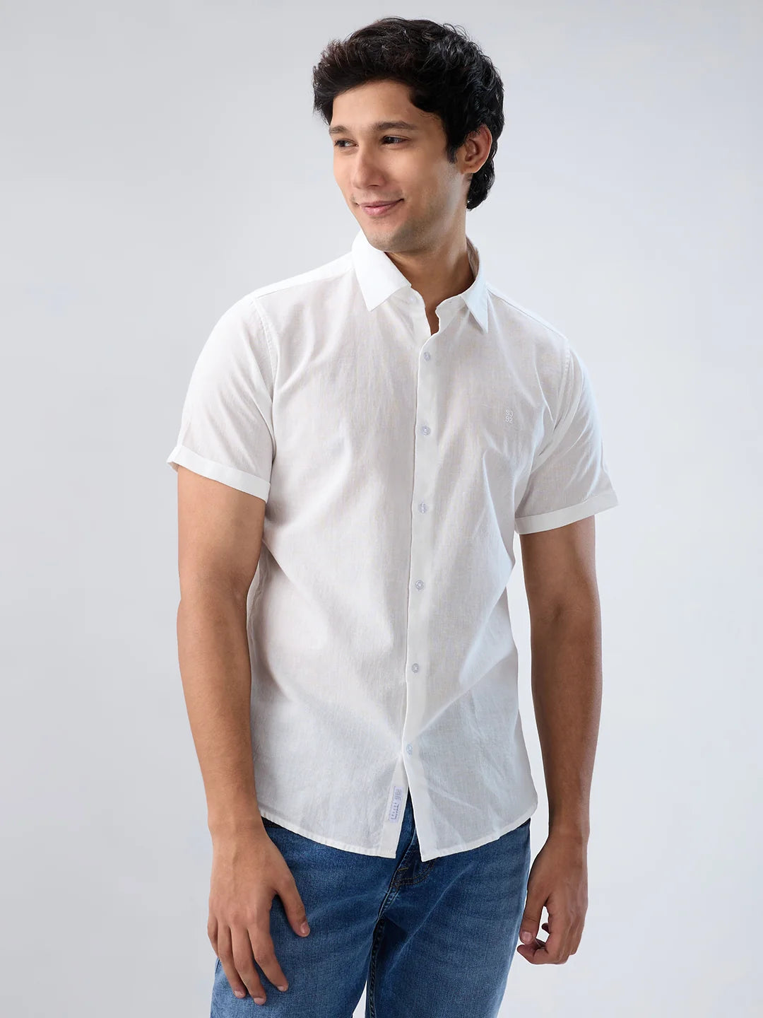 Men Shirt Solid White Regular Fit