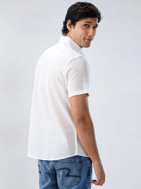 Men Shirt Solid White Regular Fit