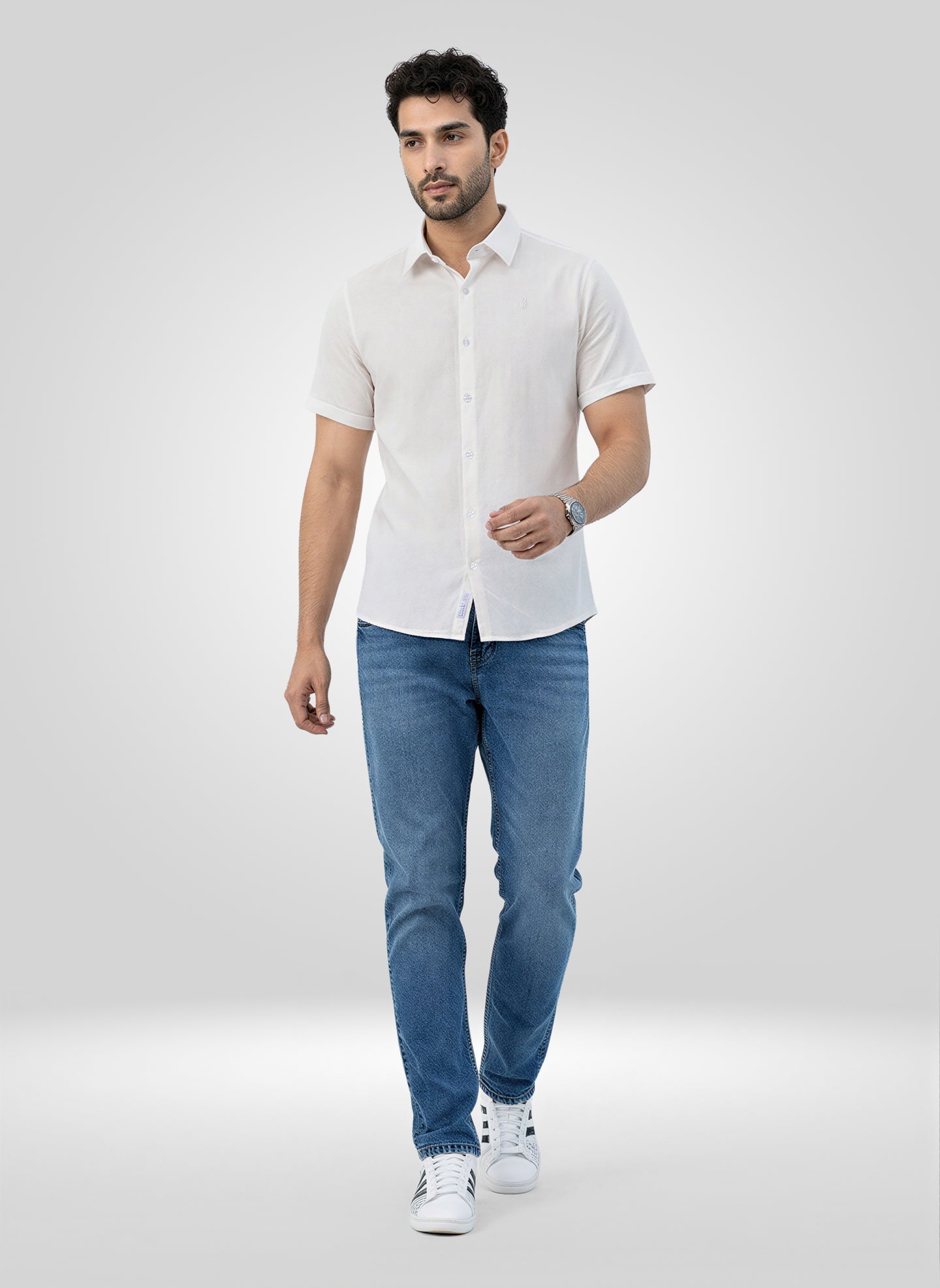 Men Shirt Solid White Regular Fit