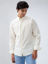 Men Shirt Solid Off White Regular Fit