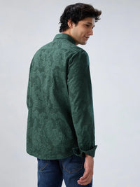 Men Shirt Solid Green Regular Fit