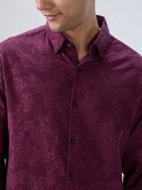 Men Shirt Solid Red Regular Fit