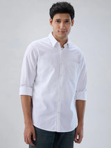 Men Shirt Solid White Regular Fit