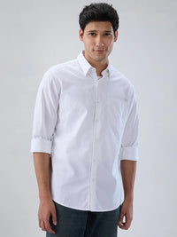 Men Shirt Solid White Regular Fit