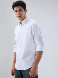 Men Shirt Solid White Regular Fit