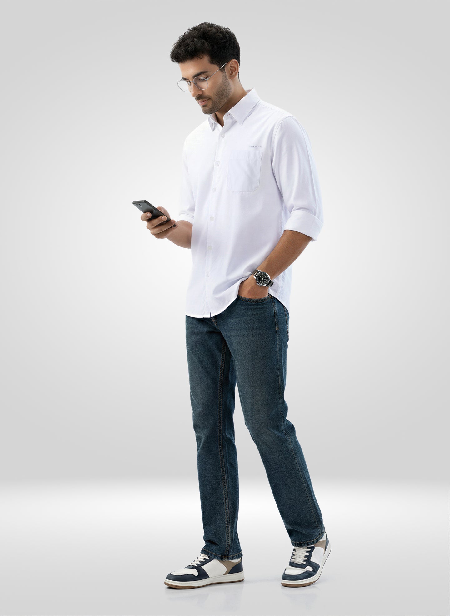 Men Shirt Solid White Regular Fit