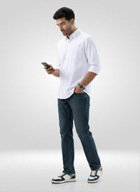 Men Shirt Solid White Regular Fit