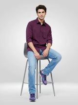 Men Shirt Solid Red Regular Fit