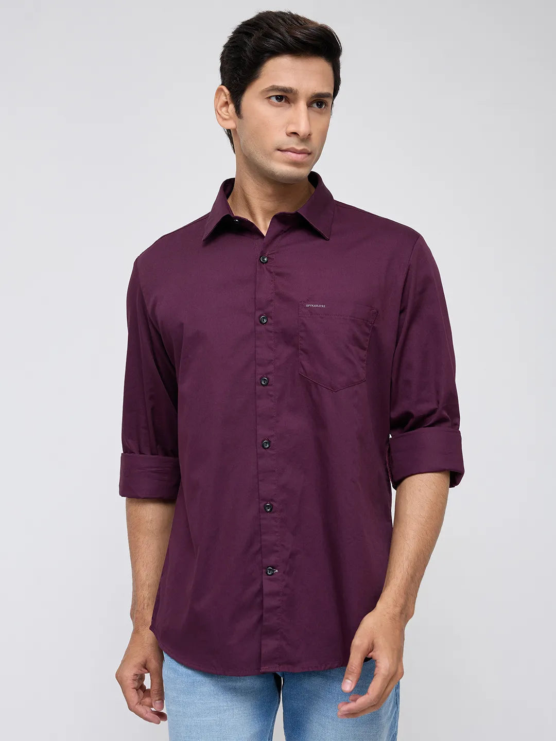 Men Shirt Solid Red Regular Fit