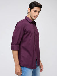Men Shirt Solid Red Regular Fit