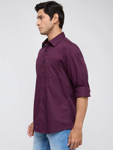 Men Shirt Solid Red Regular Fit