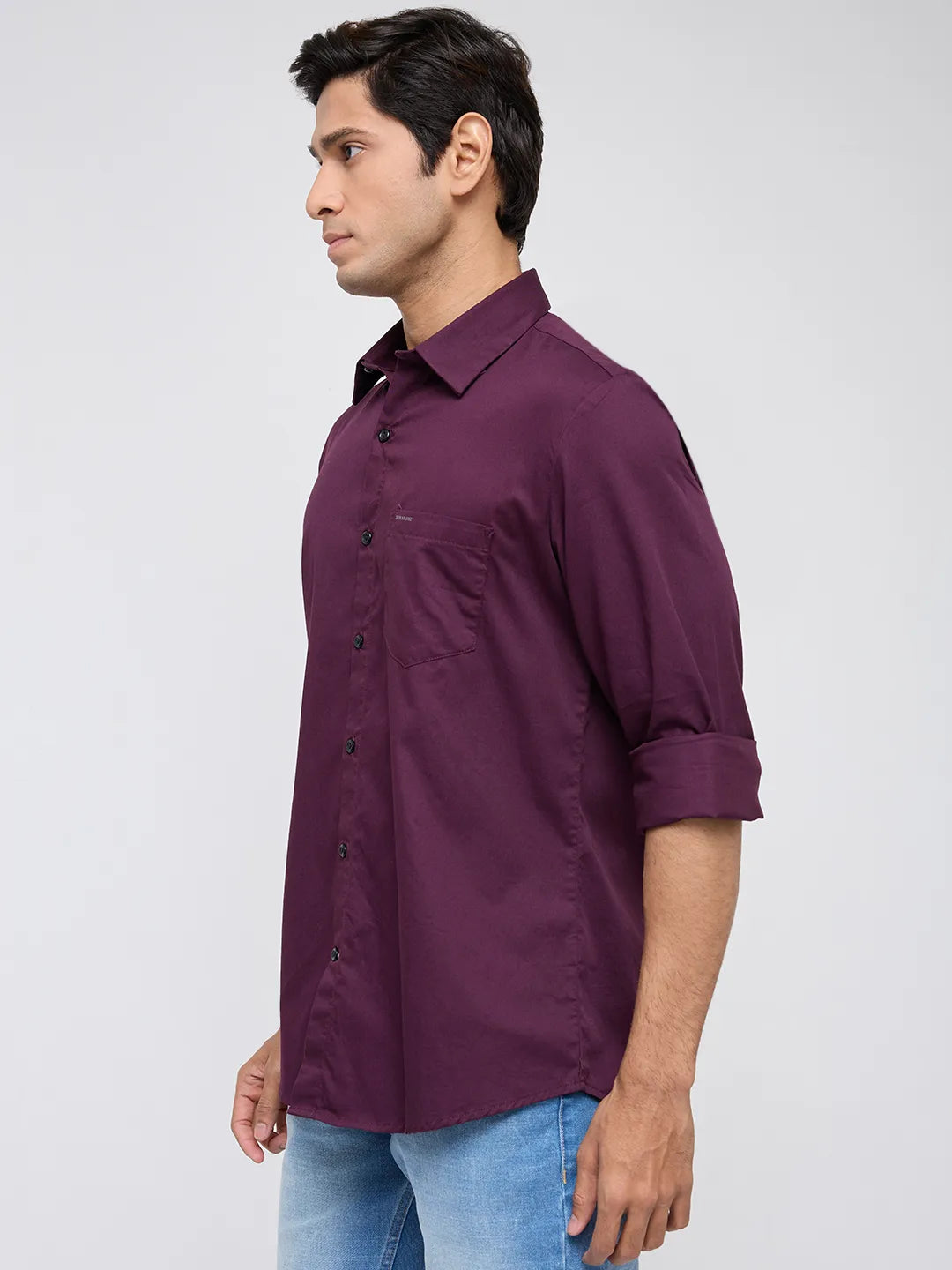 Men Shirt Solid Red Regular Fit