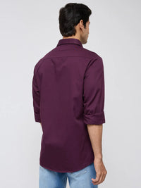 Men Shirt Solid Red Regular Fit