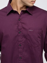 Men Shirt Solid Red Regular Fit