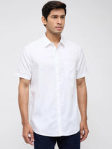 Men Shirt Solid White Regular Fit