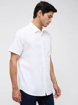 Men Shirt Solid White Regular Fit