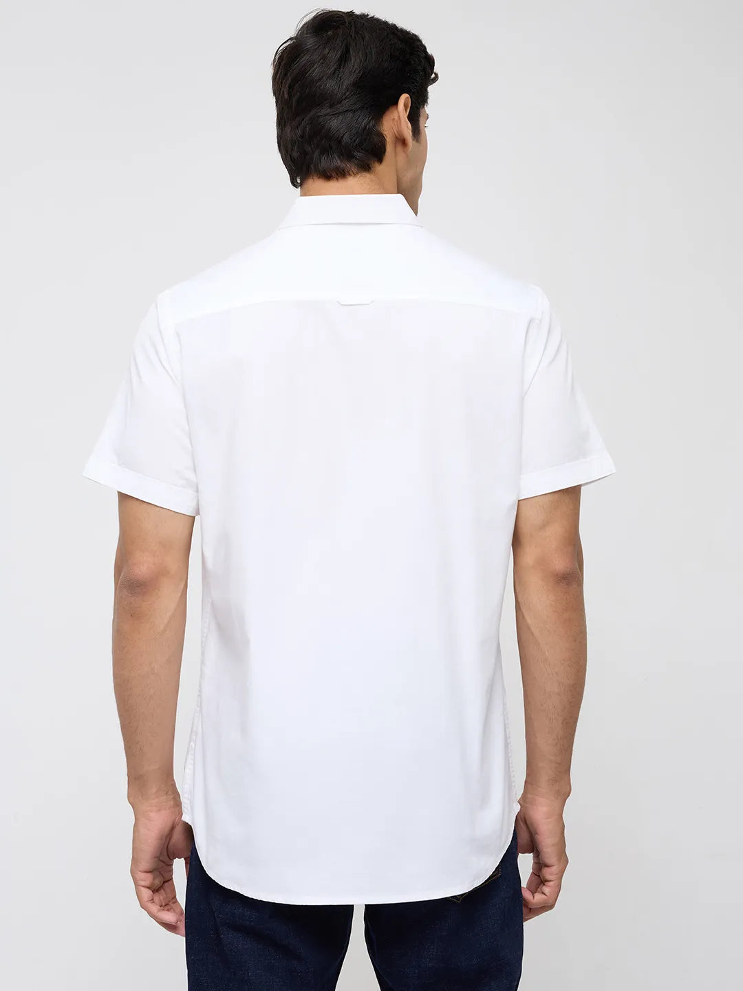 Men Shirt Solid White Regular Fit