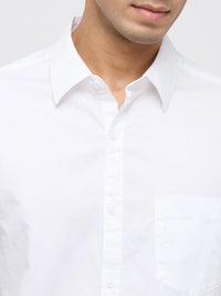 Men Shirt Solid White Regular Fit