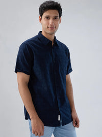 Men Shirt Solid Blue Navy Regular Fit