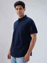 Men Shirt Solid Blue Navy Regular Fit