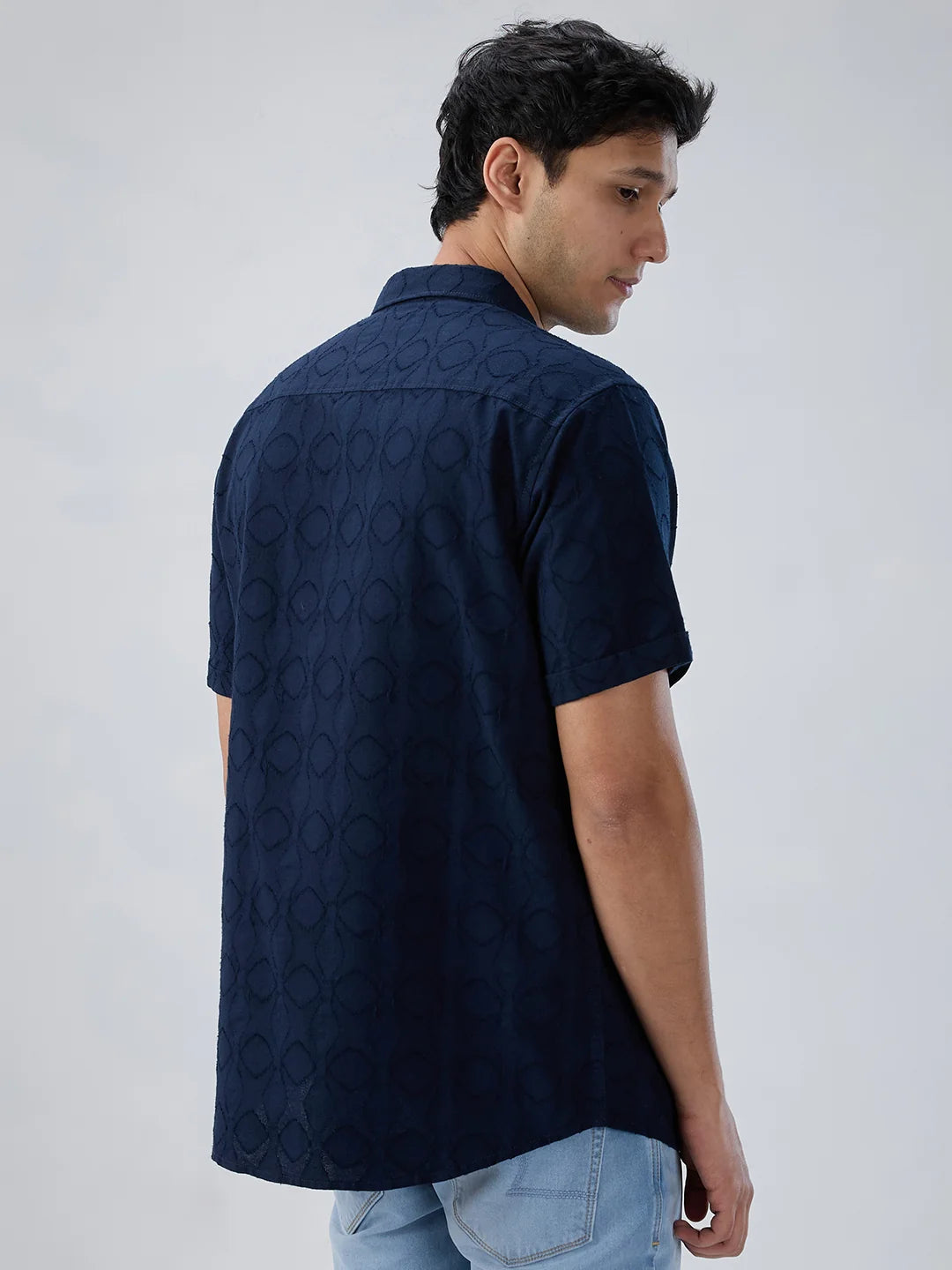 Men Shirt Solid Blue Navy Regular Fit