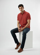 Men Shirt Solid Red Regular Fit