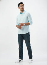 Men Shirt Solid Blue Regular Fit