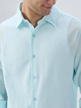 Men Shirt Solid Blue Regular Fit
