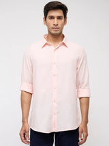 Men Shirt Solid Pink Regular Fit