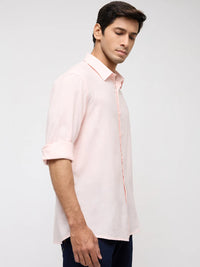 Men Shirt Solid Pink Regular Fit
