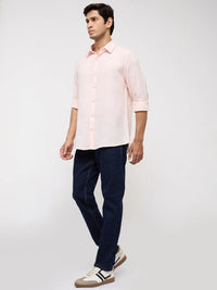 Men Shirt Solid Pink Regular Fit