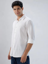 Men Shirt Solid White Regular Fit
