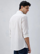 Men Shirt Solid White Regular Fit