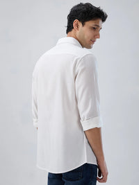 Men Shirt Solid White Regular Fit