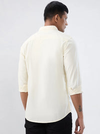 Men Shirt Solid Off White Regular Fit
