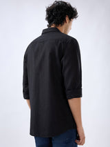 Men Shirt Solid Black Regular Fit